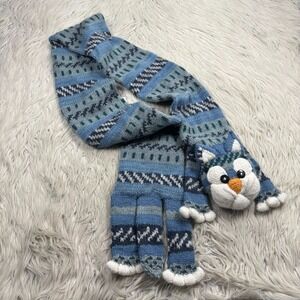 Andie Gifts Blue 3D Knit Cat Scarf Novelty Legs Tail Acrylic Alpaca